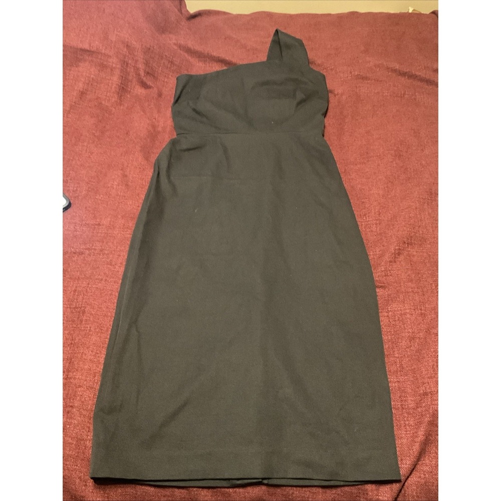 Banana Republic Roland Mouret One Shoulder Cocktail Sheath Dress Size 6 Black